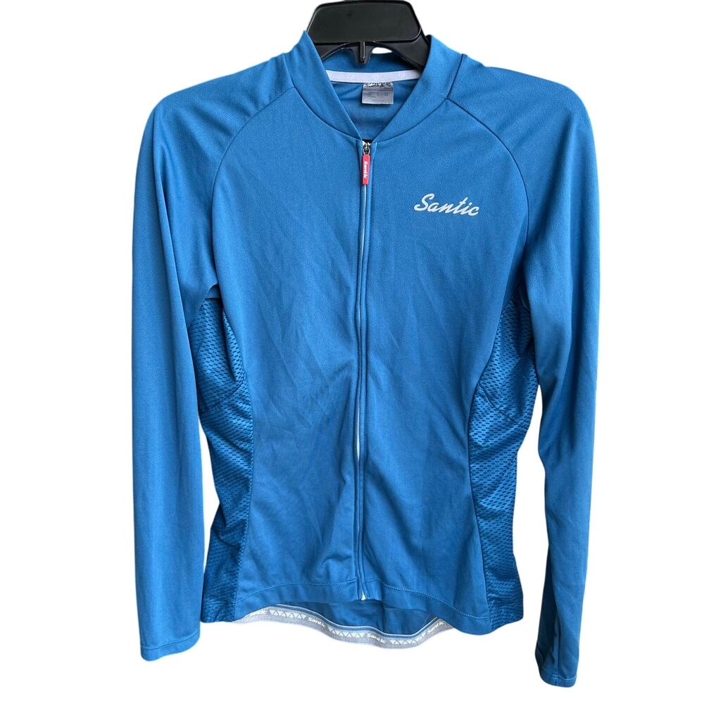 Santic long-sleeve cycling jersey blue full zip NWOT sz M